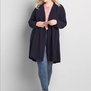 Lane Bryant - Navy Chiffon Open front Duster